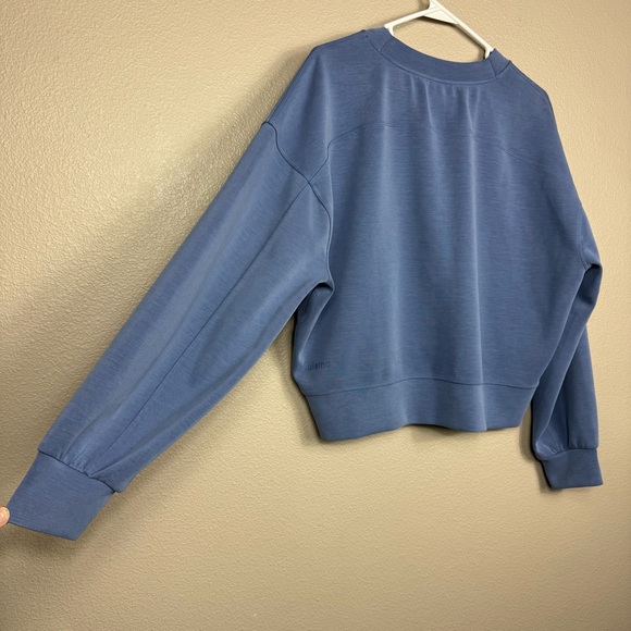 Lululemon Perfectly Oversized Crop Crew modal Crewneck Softstreme Soft Denim B - Picture 13 of 15